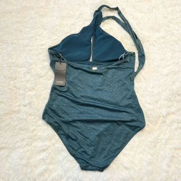 JNY Jones York Metallic Shimmer One Piece Swimsuit Bodysuit - Picture 4 of 9